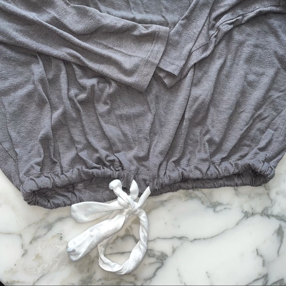 Cozy Eberjey Charcoal Lounge Bow Top M - Picture 8 of 10